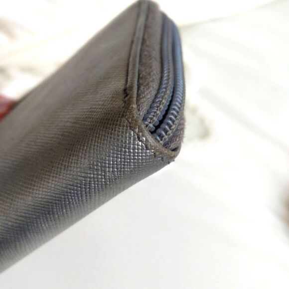 PRADA Metallic Leather Zip Around Wallet - Picture 13 of 16